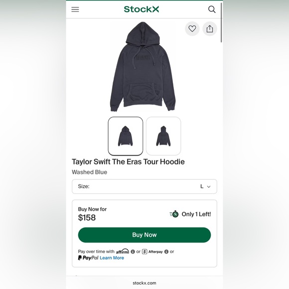 Taylor Swift The Eras Tour Hoodie in Washed Blue - Picture 2 of 5